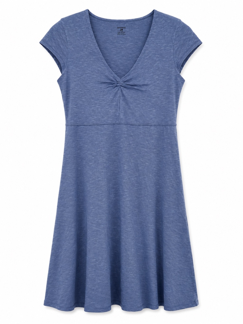 Toad & Co (Horny Toad) Blue Organic Cotton Lyocell V-Neck Twist Dress M